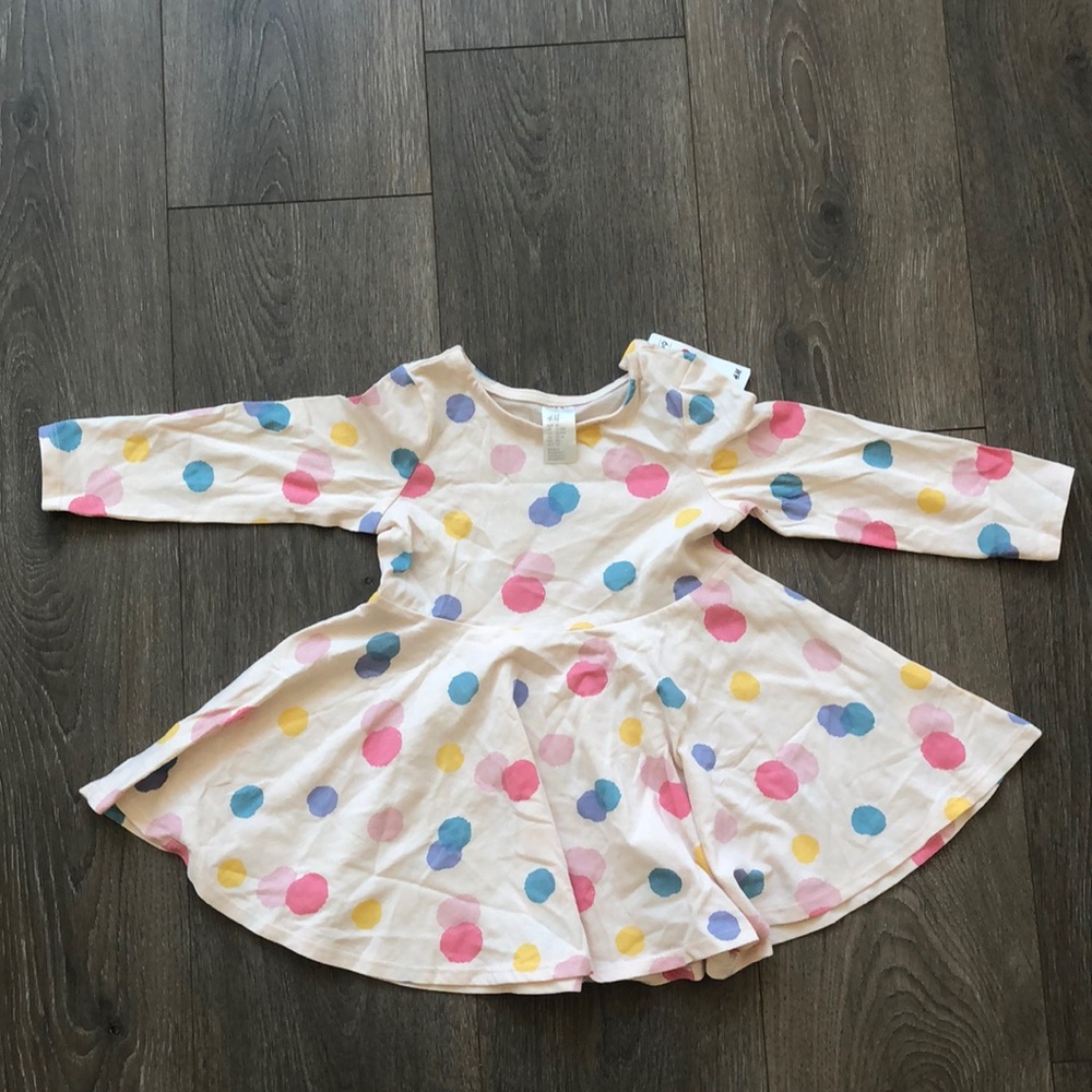 H&M Baby Girl polka dot long sleeve dress
